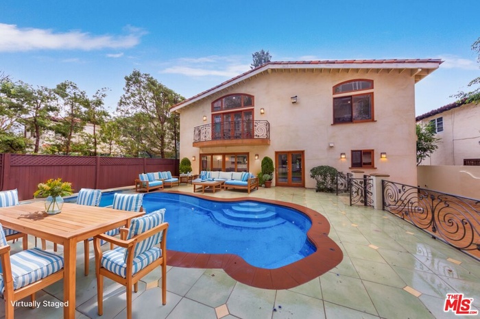 backyard pool virtually staged