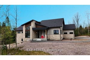 Nestled in the heart of Muskoka's breathtaking new Northern Lights Subdivision, this custom built 2023 bungalow style estate home by Signature Communities perfectly blends modern elegance with natural charm.