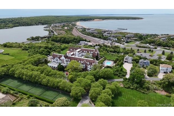 Drone / aerial view of a nearby body of water