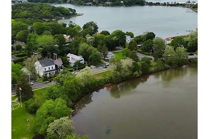 Bird's eye view of a large body of water