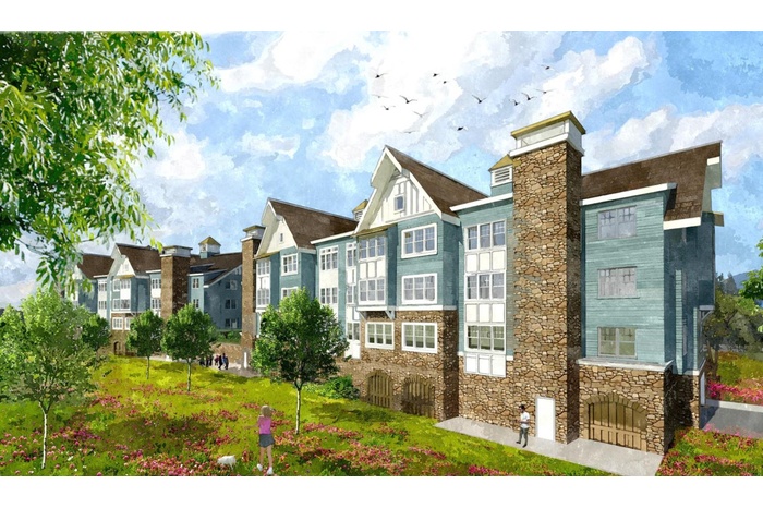 Front view of apartments as per rendering.