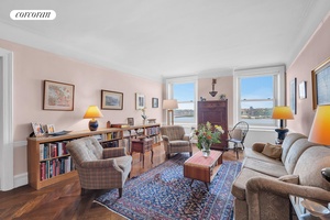 Apartment 11E at 390 Riverside Drive is a bright and well proportioned, prewar 5 room home with panoramic views of the Hudson River and Riverside Park high above the treetops ...