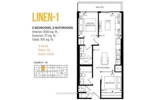 1 Year Old condo, 630 sq ft units offers a bright, open concept living space with modern amenities, including a define kitchen with high end appliances.