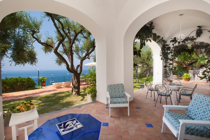 terrace and garden, sea view