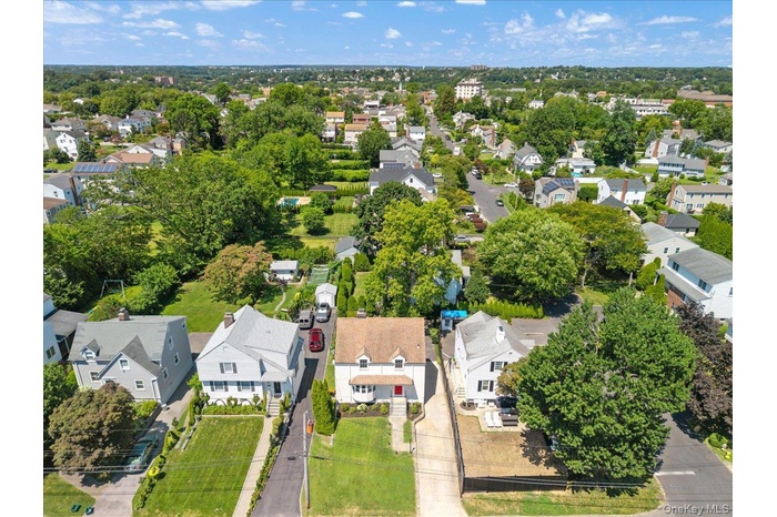 Aerial perspective of suburban area