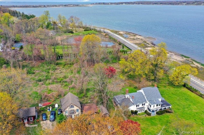 Drone / aerial view of a nearby body of water
