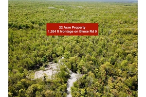 Incredible 22 ACRE BUILDING LOT with 1, 264FT of road frontage on Bruce Rd 9.