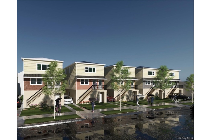 View of front of property with stairway and a residential view