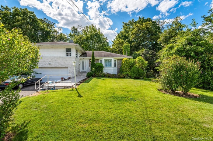 View of green lawn with driveway