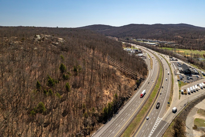 Bird's eye view with a mountain view