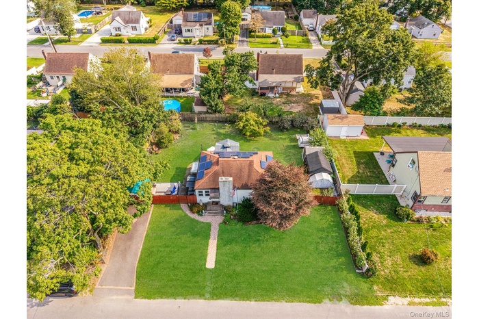 Aerial perspective of suburban area