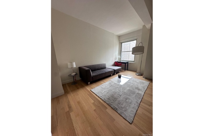 Living room featuring wood finished floors and baseboards