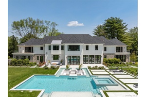 Set on 2 private and beautifully landscaped acres at the end of a cul de sac in the coveted Broad Hollow development of Brookville, this newly built estate offers over ...