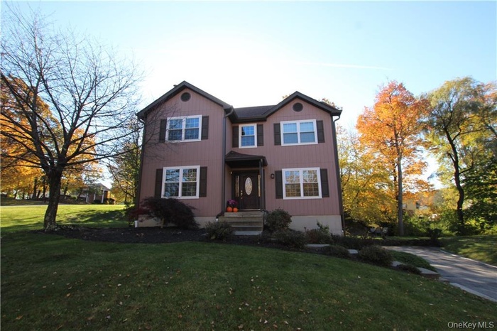 View of front of home with a front yard