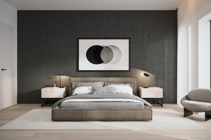 Bedroom with wood finished floors