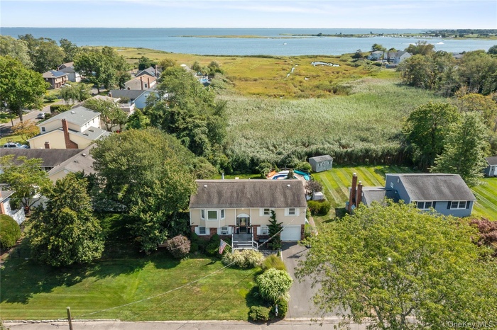Drone / aerial view of a large body of water