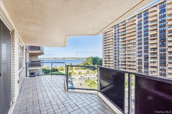 Balcony with a water view