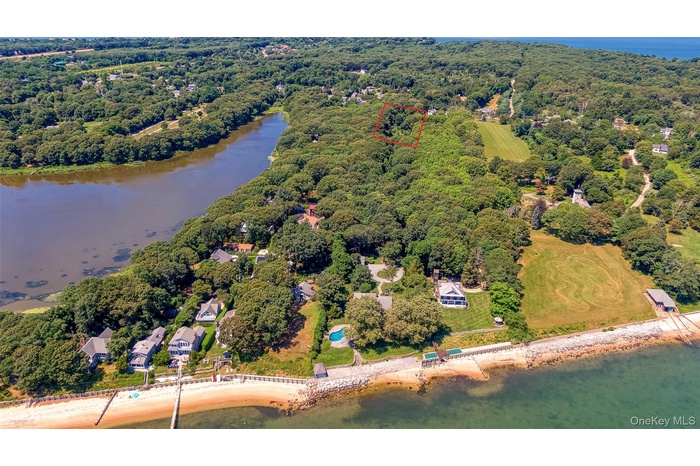 Drone / aerial view of a nearby body of water