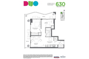 1 Bed Flex with a great Layout plus Parking amp ; Locker in the Brand New Duo Condos.