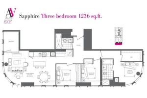 Brand New Landmark Building Artist Alley 3 Bedroom Unit With Panorama View.