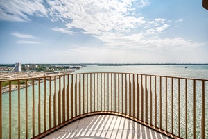 This corner unit faces DIRECT east south for a clear serene view of Ontario Lake !
