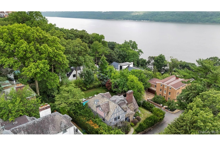 Drone / aerial view of a nearby body of water