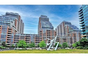 Welcome to Suite 718 at 65 East Liberty a rare 1 1 bedroom, 2 bath condo featuring soaring double height ceilings that flood the space with natural light and create ...