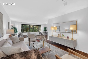 Apartment A307 is an oversized, bright one bedroom, one bathroom home overlooking lush tree tops and drawing in lovely light from large north facing windows in every room.