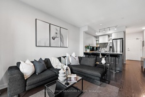 One of the best one bedroom plus den, two full bathroom condo layouts you'll find in Toronto, including parking and a locker.