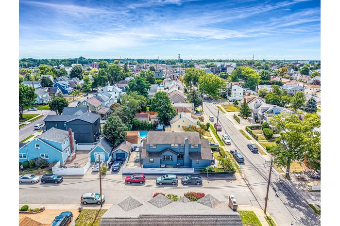 Aerial view of residential area