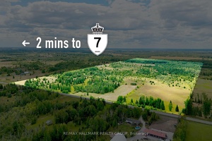 Located on Upper Dwyer Hill Rd in rural west Ottawa, this expansive 200 acre parcel offers a compelling blend of natural beauty, usable space, and long term potential.