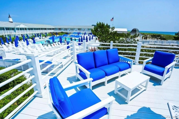 Wooden deck with outdoor lounge area