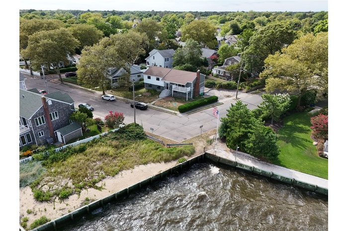 Aerial perspective of suburban area