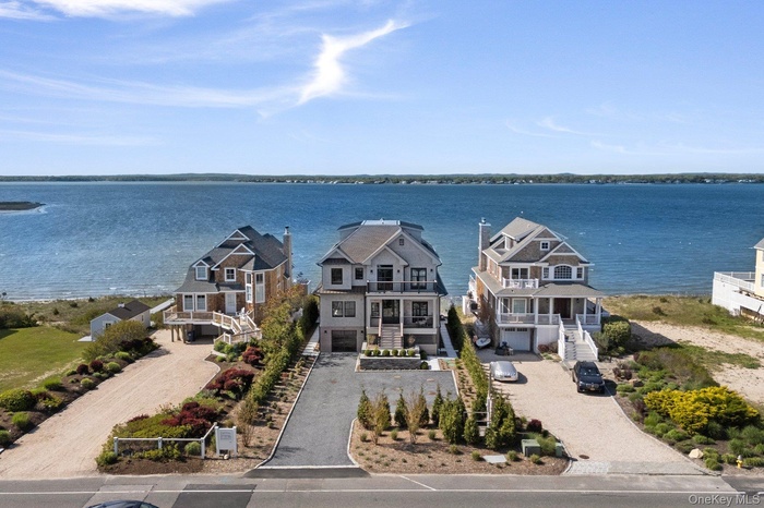 Aerial view of a large body of water