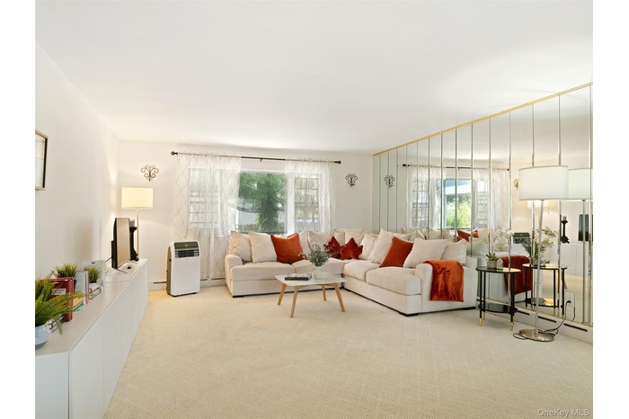 Living room featuring carpet