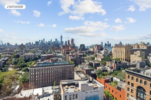 Sweeping Hudson River and skyline views await from this rare, triple exposure, meticulously renovated 2 bedroom office, 2.