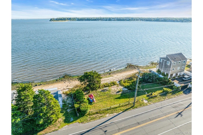 Bird's eye view of a nearby body of water
