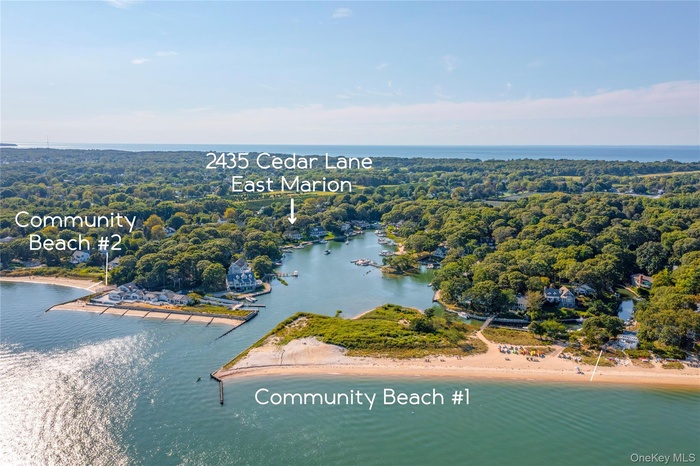 Aerial view of a large body of water