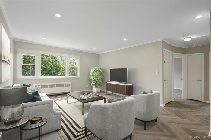 Virtually staged living room