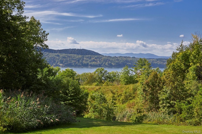 View of mountain backdrop featuring a heavily wooded area