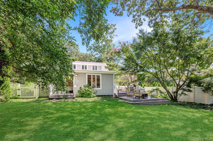 A backyard made for entertaining and fully fenced.