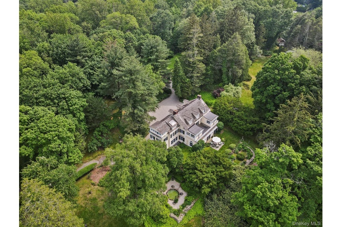 Aerial view of spectacular private property.