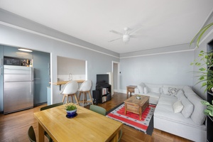 Welcome home to Residence 6B, a sun filled, turnkey one bedroom perched on the top floor of a charming prewar cooperative.