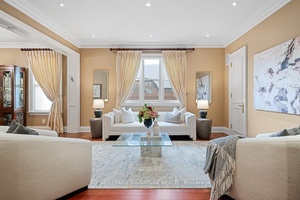 Truly one of a kind, an extraordinary residence on a rare 66 wide lot, crafted by renowned architect Richard Wengle.