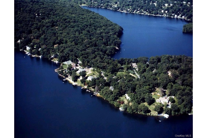 Aerial view of property's location featuring beautiful "LAKE MAHOPAC"
