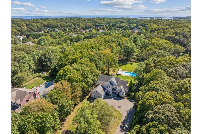 Drone / aerial view of a heavily wooded area
