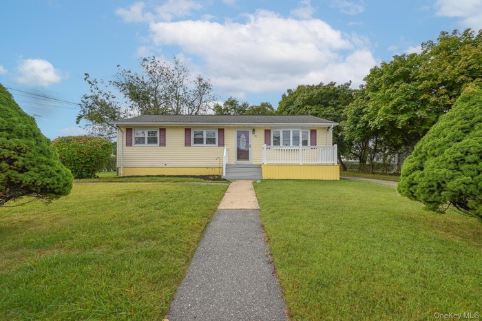 View of front of home with a front lawn