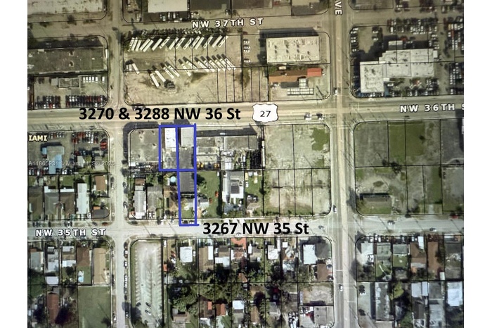 Aerial View of 3 property assemblage for $2.5 mm