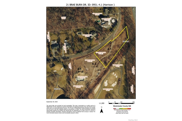 Aerial view of property's location with property boundaries highlighted