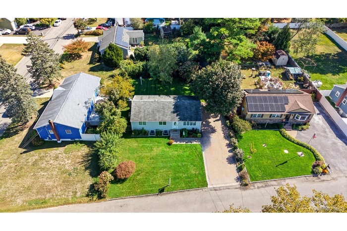 Aerial perspective of suburban area